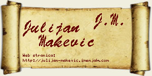 Julijan Makević vizit kartica